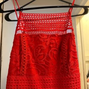 Red lace TopShop dress